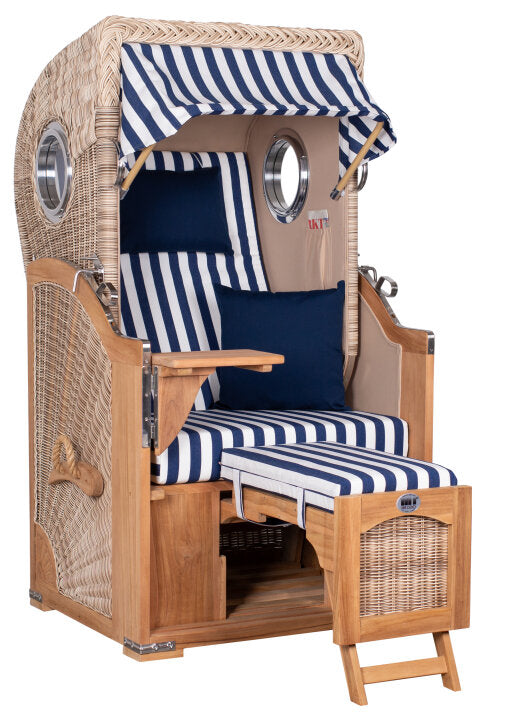 Strandkorb Düne Single Bullauge Teak PE Shell Dessin 518