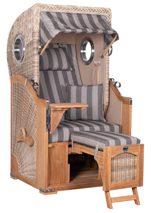 Strandkorb Düne Single Bullauge Teak PE Shell Dessin 537