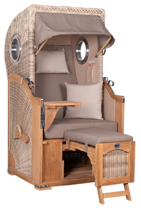 Strandkorb Düne Single Bullauge Teak PE Shell Dessin 534