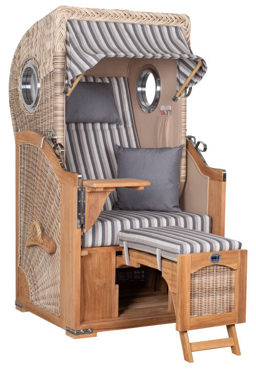 Strandkorb Düne Single Bullauge Teak PE Shell Dessin 545