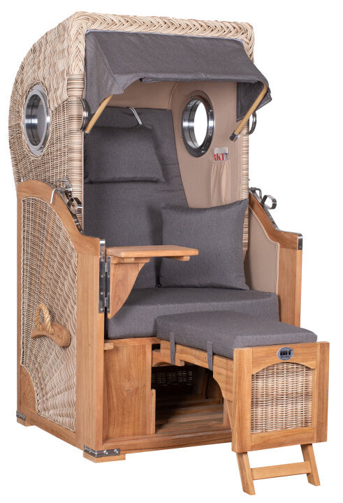 Strandkorb Düne Single Bullauge Teak PE Shell Dessin 551