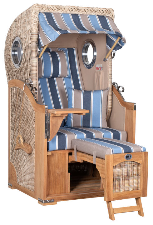 Strandkorb Düne Single Bullauge Teak PE Shell Dessin 580