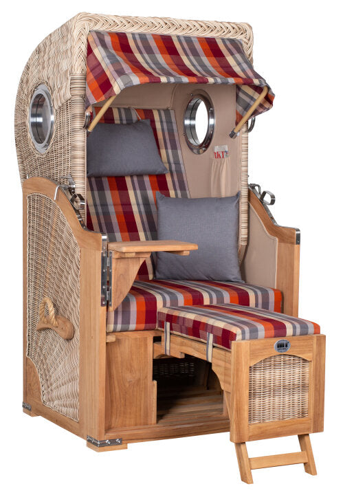 Strandkorb Düne Single Bullauge Teak PE Shell Dessin 584