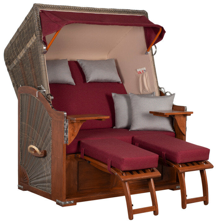 Strandkorb Seeblick Mahagoni PE Grey Dessin 594