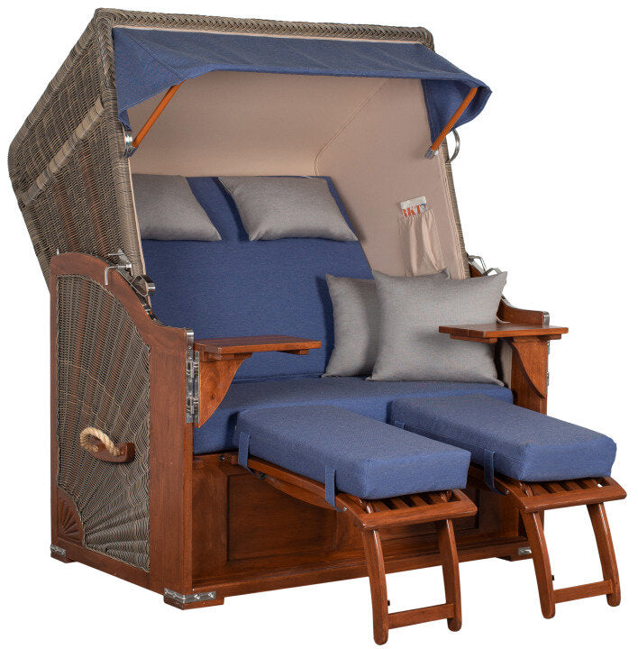 Strandkorb Seeblick Mahagoni PE Grey Dessin 595