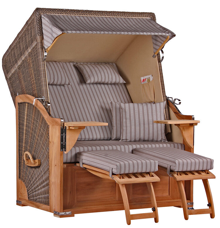 Strandkorb Seeblick Teak PE Grey Dessin 501