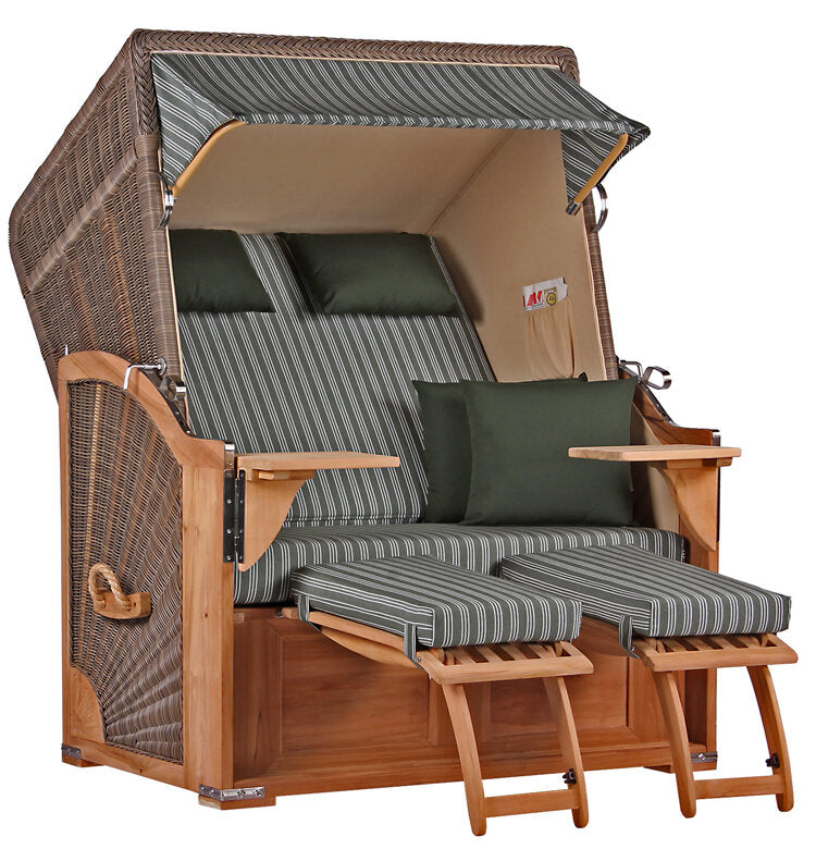 Strandkorb Seeblick Teak PE Grey Dessin 504