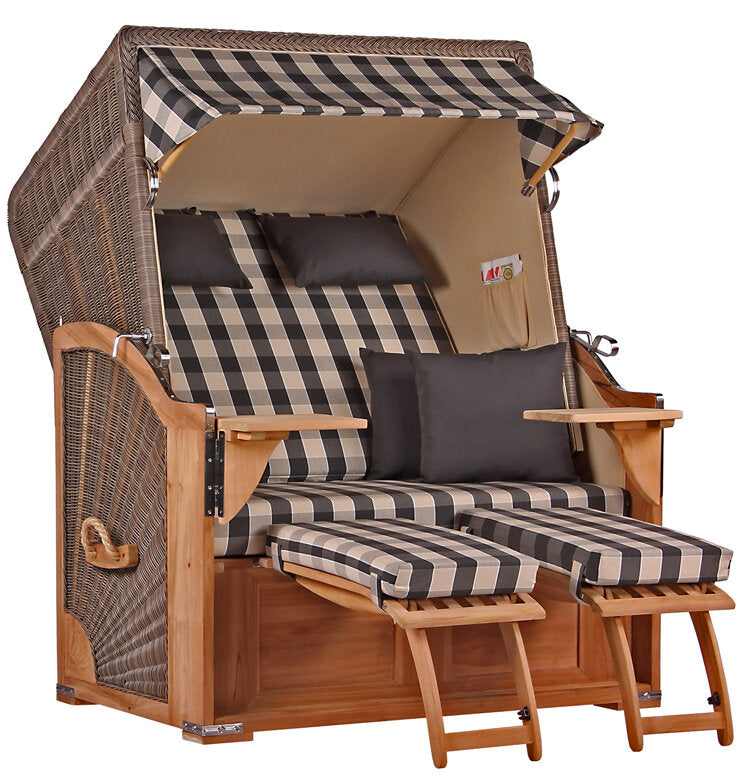 Strandkorb Seeblick Teak PE Grey Dessin 505