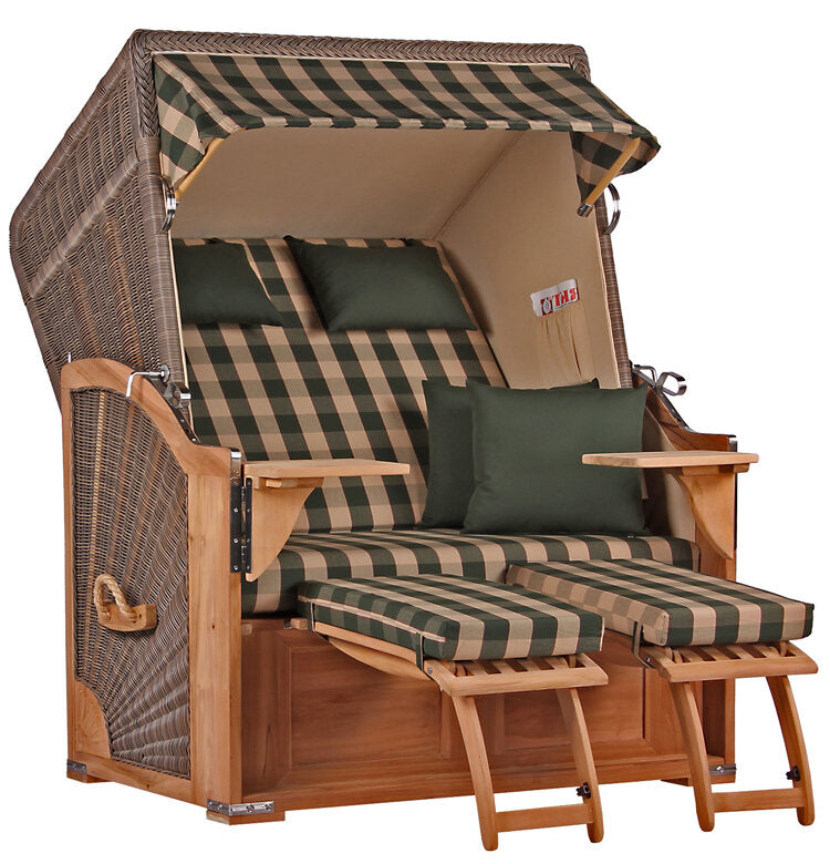 Strandkorb Seeblick Teak PE Grey Dessin 506