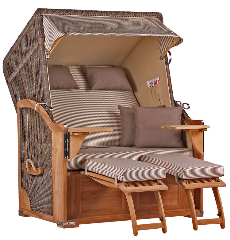 Strandkorb Seeblick Teak PE Grey Dessin 510