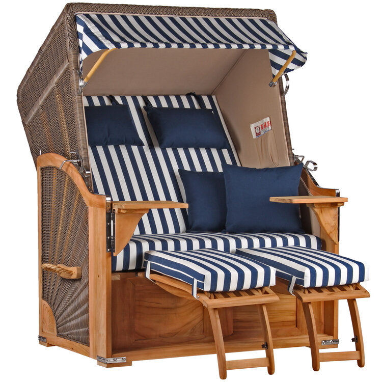 Strandkorb Seeblick Teak PE Grey Dessin 518