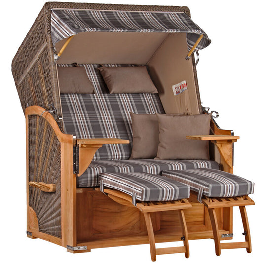 Strandkorb Seeblick Teak PE Grey Dessin 522