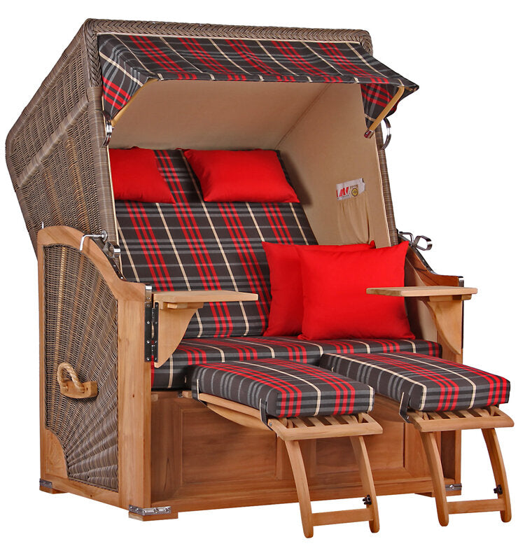 Strandkorb Seeblick Teak PE Grey Dessin 529