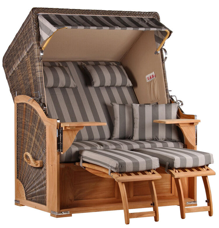 Strandkorb Seeblick Teak PE Grey Dessin 537