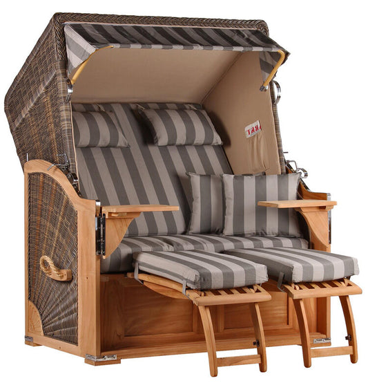Strandkorb Seeblick Teak PE Grey Dessin 537