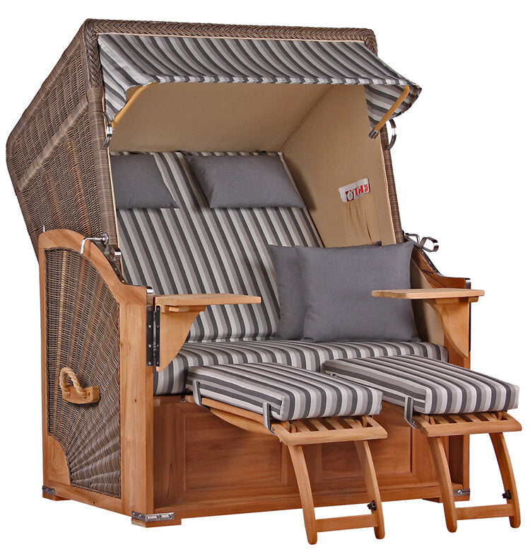 Strandkorb Seeblick Teak PE Grey Dessin 545