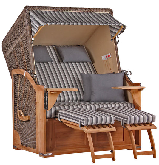 Strandkorb Seeblick Teak PE Grey Dessin 545
