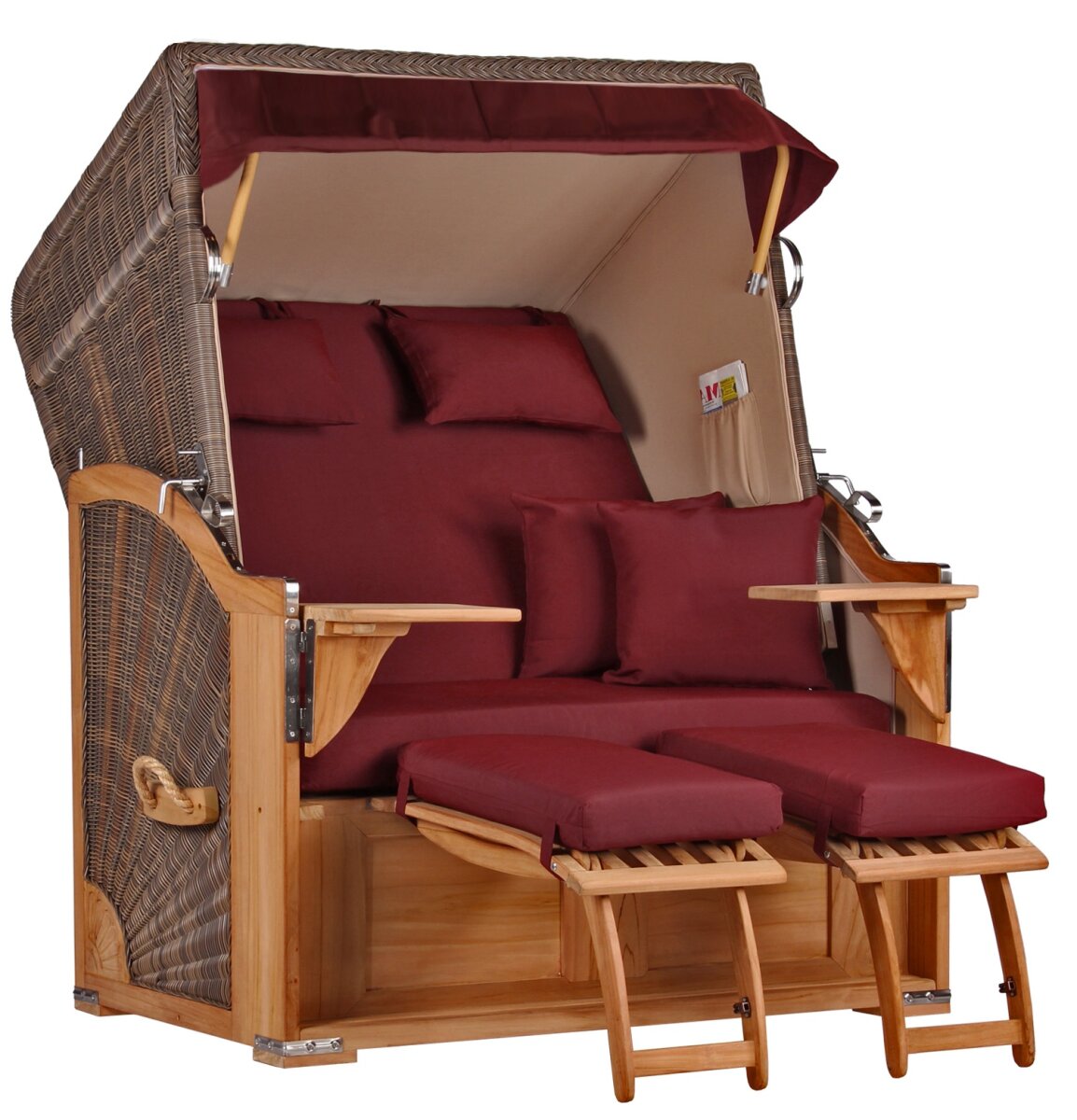 Strandkorb Seeblick Teak PE Grey Dessin 550