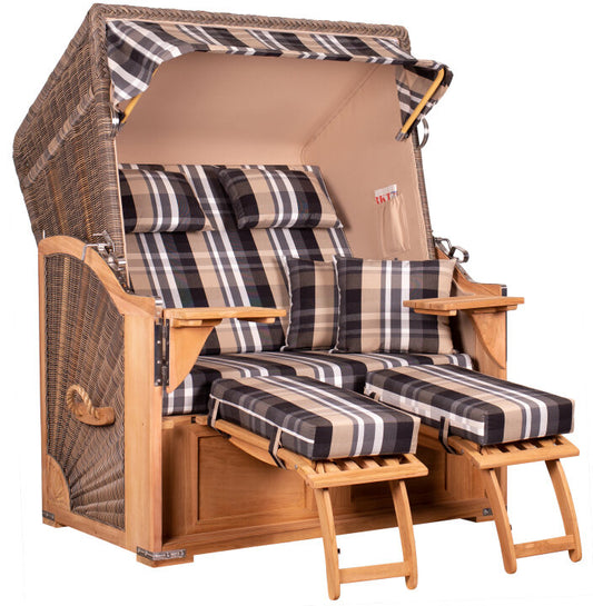 Strandkorb Seeblick Teak PE Grey Dessin 583