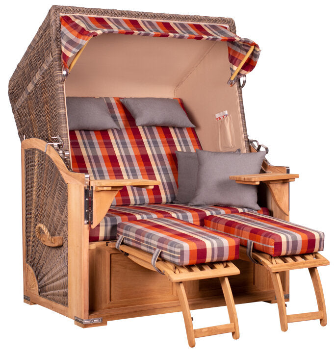 Strandkorb Seeblick Teak PE Grey Dessin 584