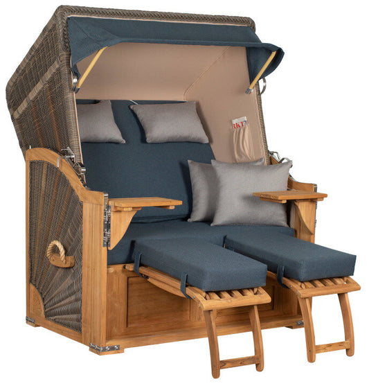 Strandkorb Seeblick Teak PE Grey Dessin 593