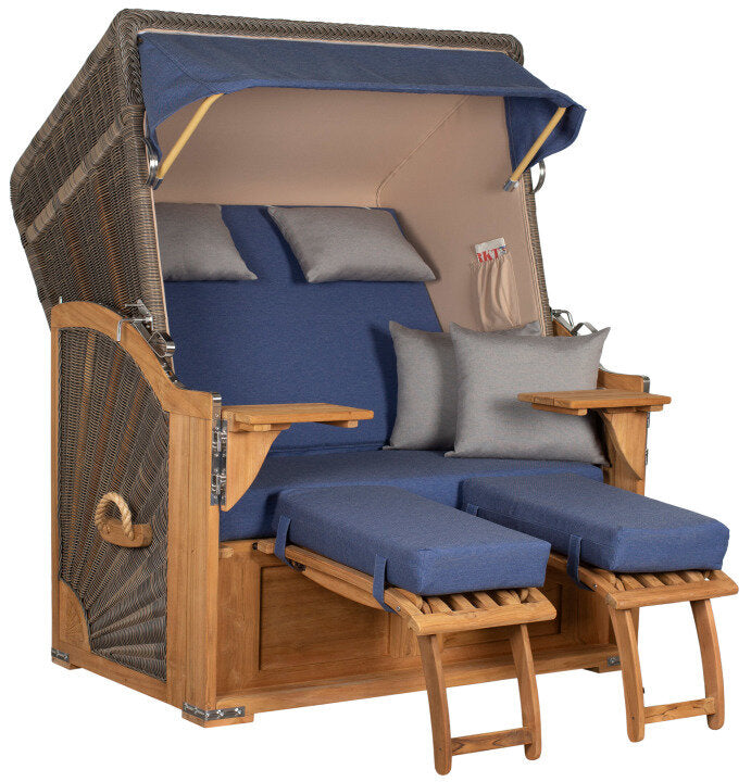 Strandkorb Seeblick Teak PE Grey Dessin 595