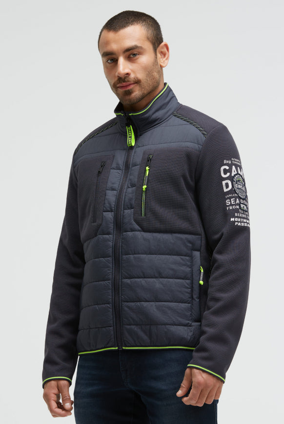 CAMP DAVID Strukturierte Fleecejacke im Materialmix