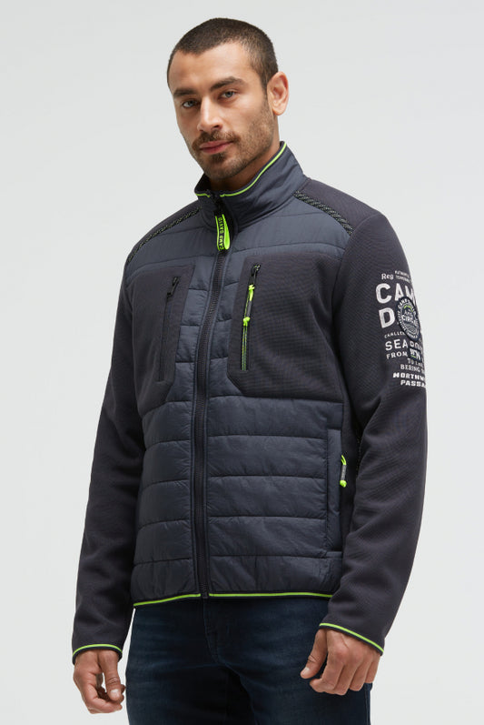 CAMP DAVID Strukturierte Fleecejacke im Materialmix