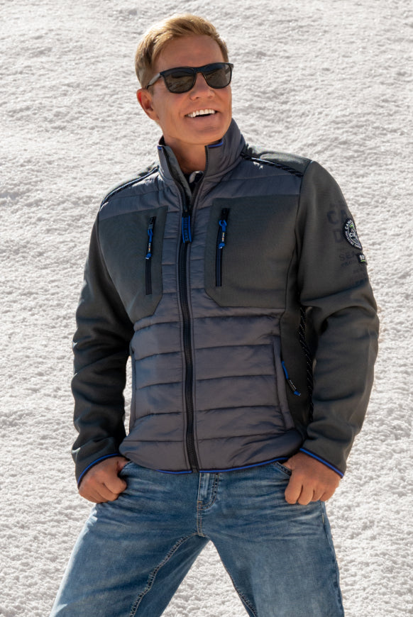 CAMP DAVID Strukturierte Fleecejacke im Materialmix