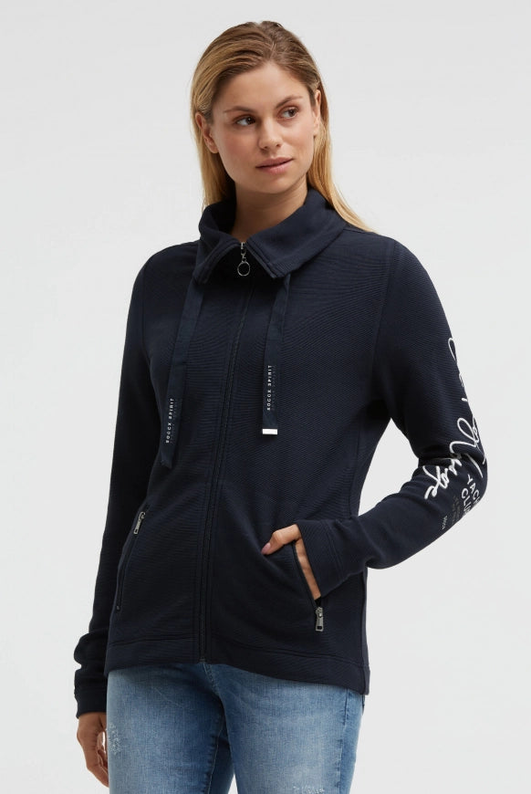 SOCCX Strukturierte Sweatjacke mit hohem Kragen