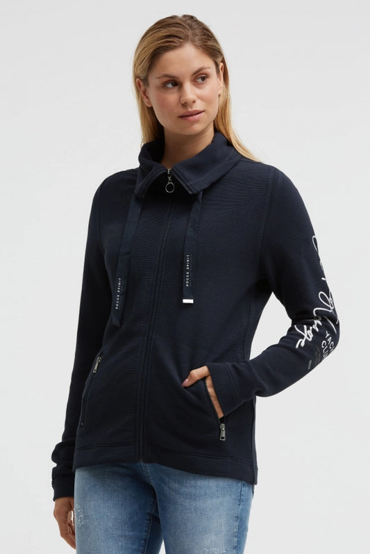 SOCCX Strukturierte Sweatjacke mit hohem Kragen