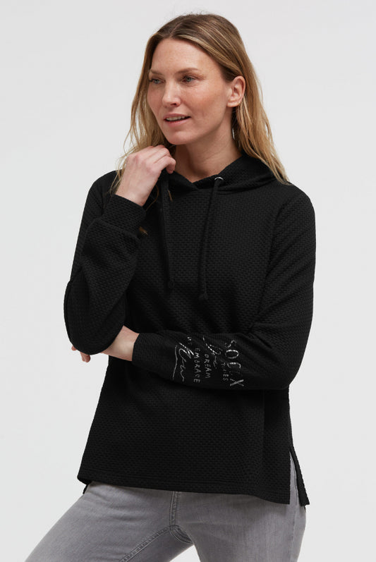 SOCCX Strukturierter Hoodie mit Seitenschlitzen