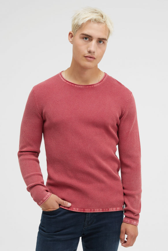 CAMP DAVID Strukturierter Pullover Stone Washed