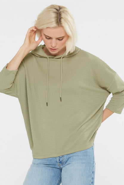 SENSES.THE LABEL Strukturiertes Kapuzensweatshirt SO:LA