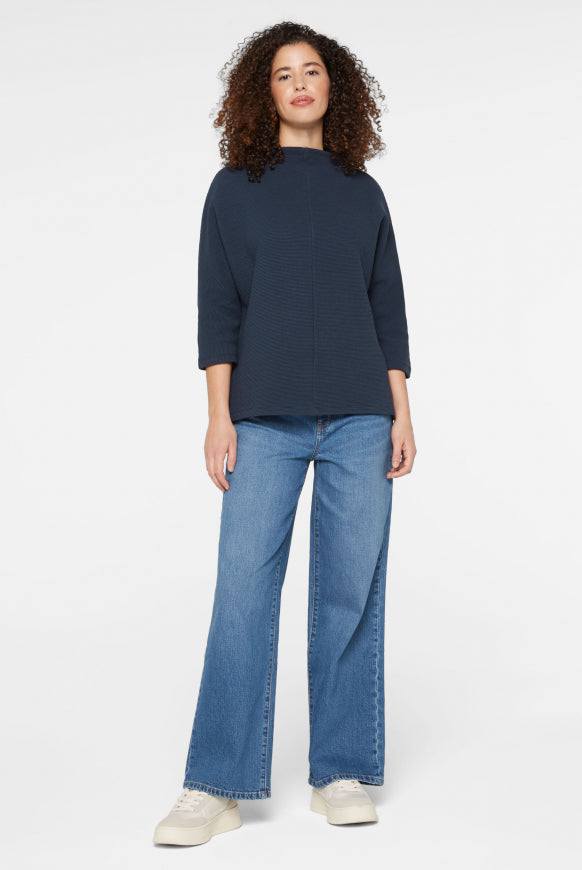 SENSES.THE LABEL Strukturiertes Shirt mit Stehkragen