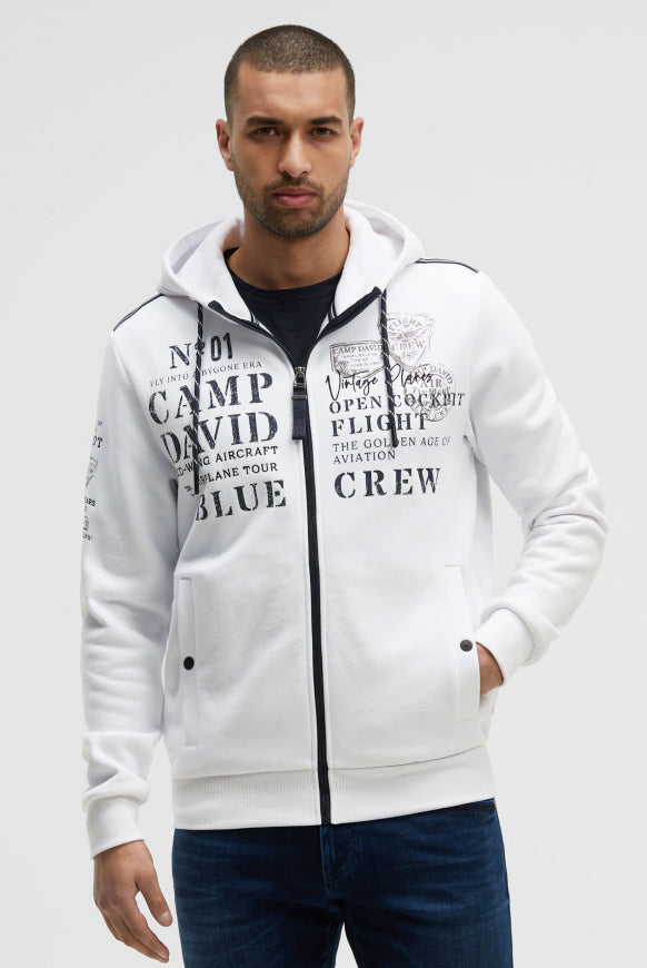 CAMP DAVID Sweatjacke mit Kapuze und Logo Artworks