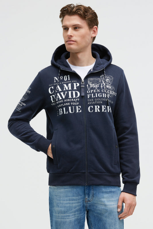 CAMP DAVID Sweatjacke mit Kapuze und Logo Artworks
