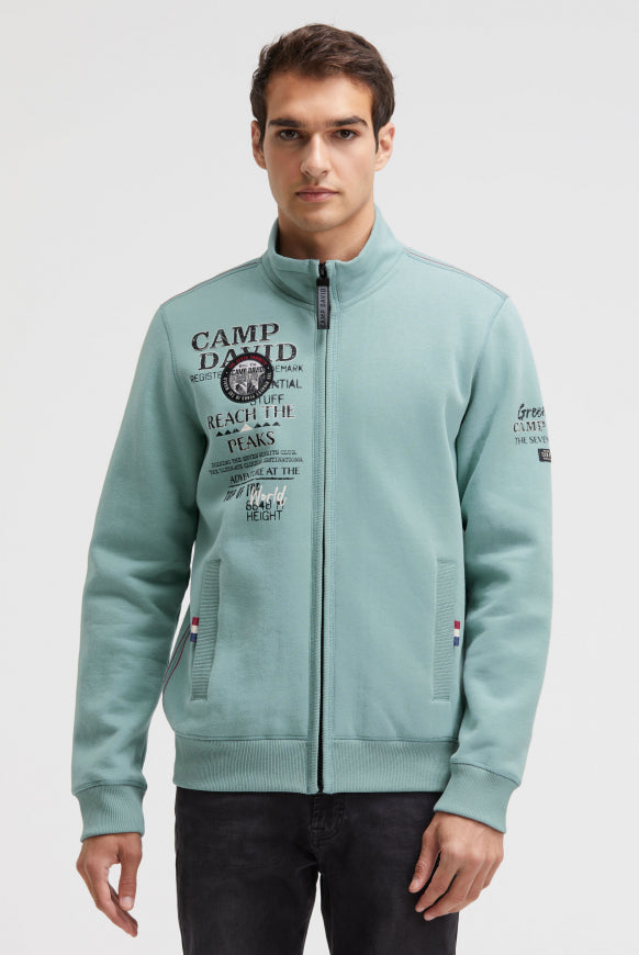 CAMP DAVID Sweatjacke mit Logo Prints, Stickereien und Patches