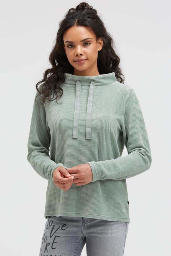 SOCCX Sweatshirt mit gerippter Samt