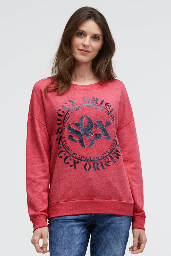 SOCCX Sweatshirt mit Glitter Artwork