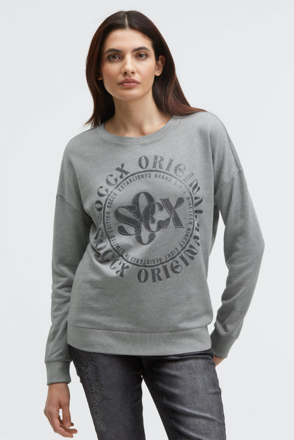 SOCCX Sweatshirt mit Glitter Artwork