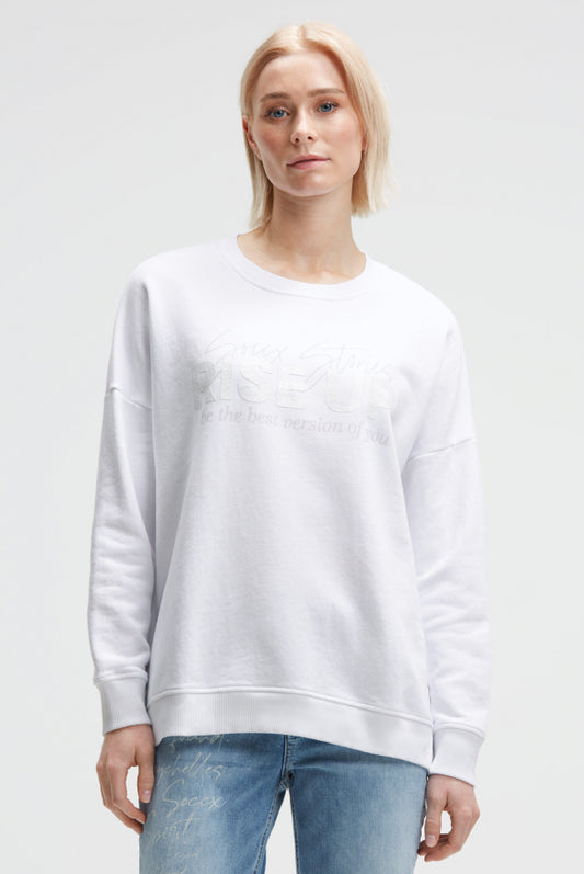 SOCCX Sweatshirt mit Glitter Rubber Print