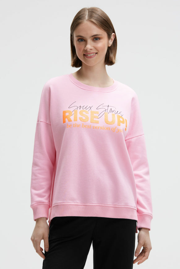 SOCCX Sweatshirt mit Glitter Rubber Print