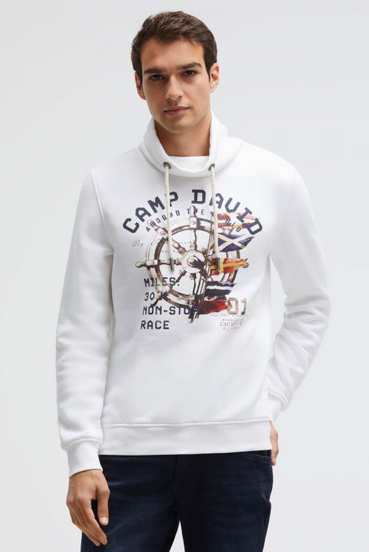 CAMP DAVID Sweatshirt mit Kragen und Photoprint
