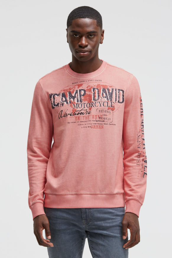 CAMP DAVID Sweatshirt Oil Dyed mit Crack Prints