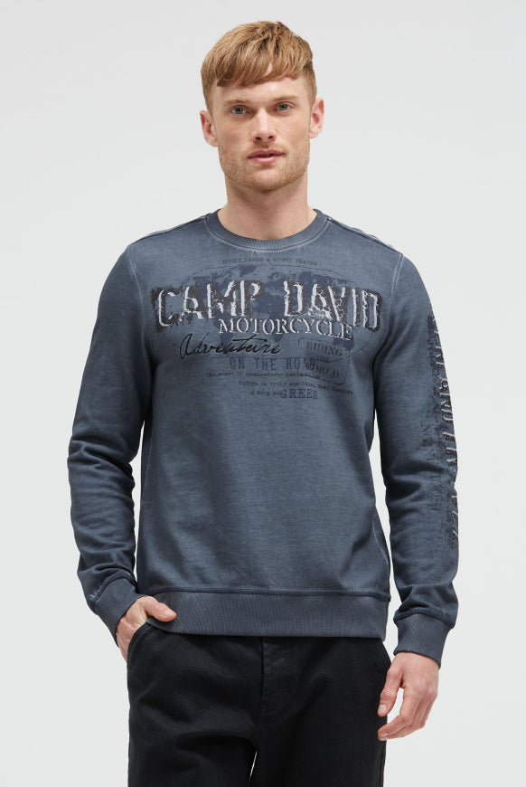 CAMP DAVID Sweatshirt Oil Dyed mit Crack Prints