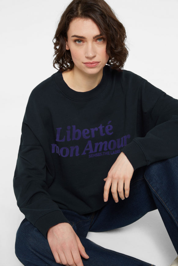 SENSES.THE LABEL Sweatshirt Oversized mit Flockprint