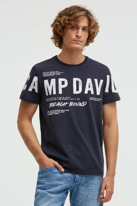 CAMP DAVID T-Shirt mit auffälligem Logo Print