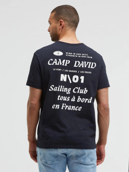 CAMP DAVID T-Shirt mit Backprint - blue navy