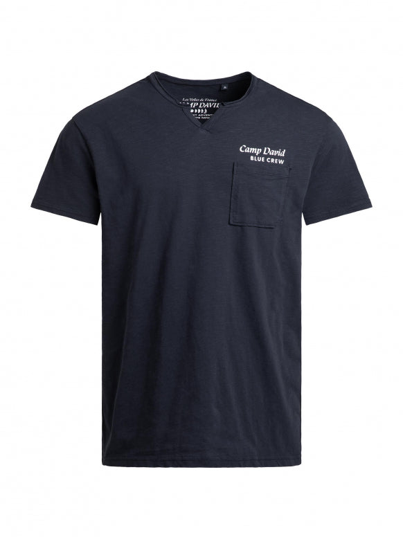 CAMP DAVID T-Shirt mit Backprint - blue navy